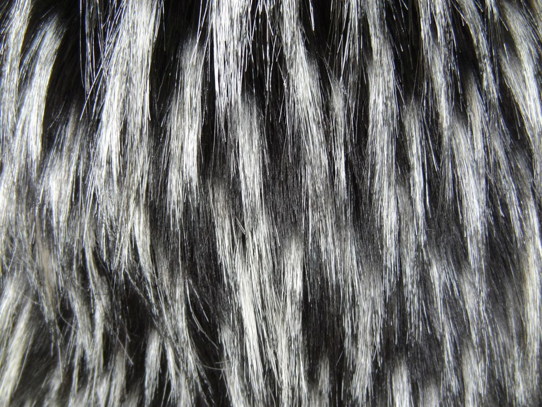 Plutus Wolf Black White Faux Fur Luxury Throw Pillow