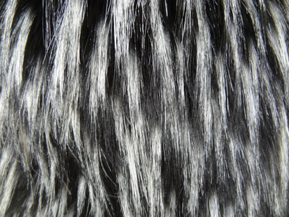 Plutus Wolf Black White Faux Fur Luxury Throw Pillow