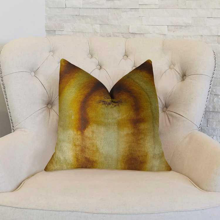 Plutus Chinchilla Gold Beige Faux Fur Throw Pillow