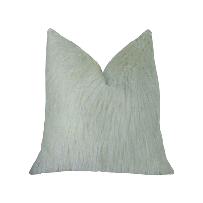 Plutus Mongolian White Faux Fur Luxury Throw Pillow