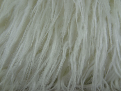 Plutus Mongolian White Faux Fur Luxury Throw Pillow