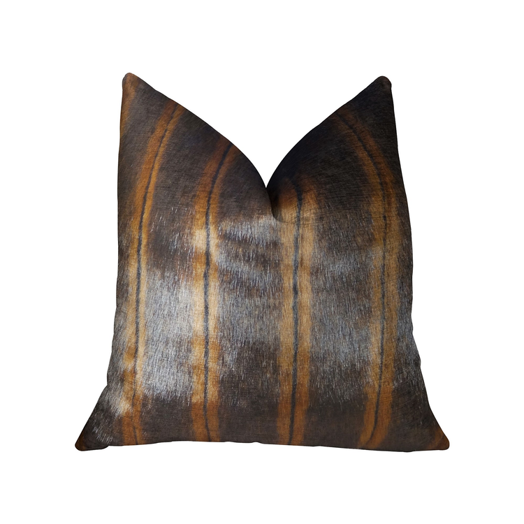 Plutus Brown Mink Faux Fur Luxury Throw Pillow