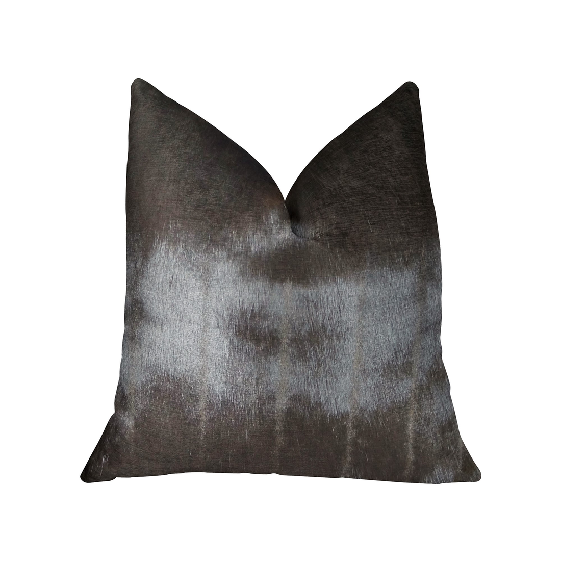 Plutus Silky Dark Brown Mink Faux Fur Throw Pillow