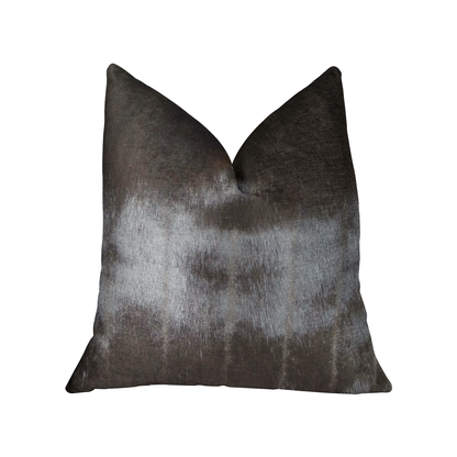 Plutus Silky Dark Brown Mink Faux Fur Throw Pillow