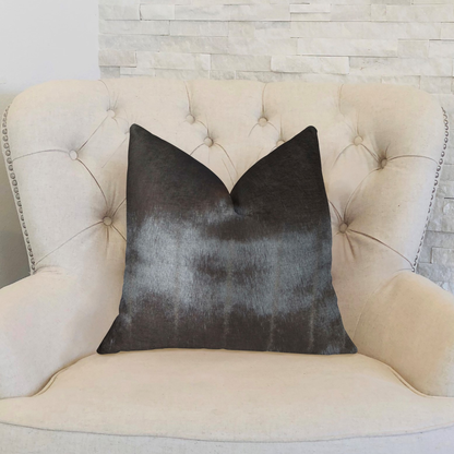 Plutus Silky Dark Brown Mink Faux Fur Throw Pillow