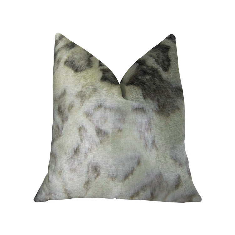 Plutus Rabbit Ivory Gray Faux Fur Luxury Throw Pillow