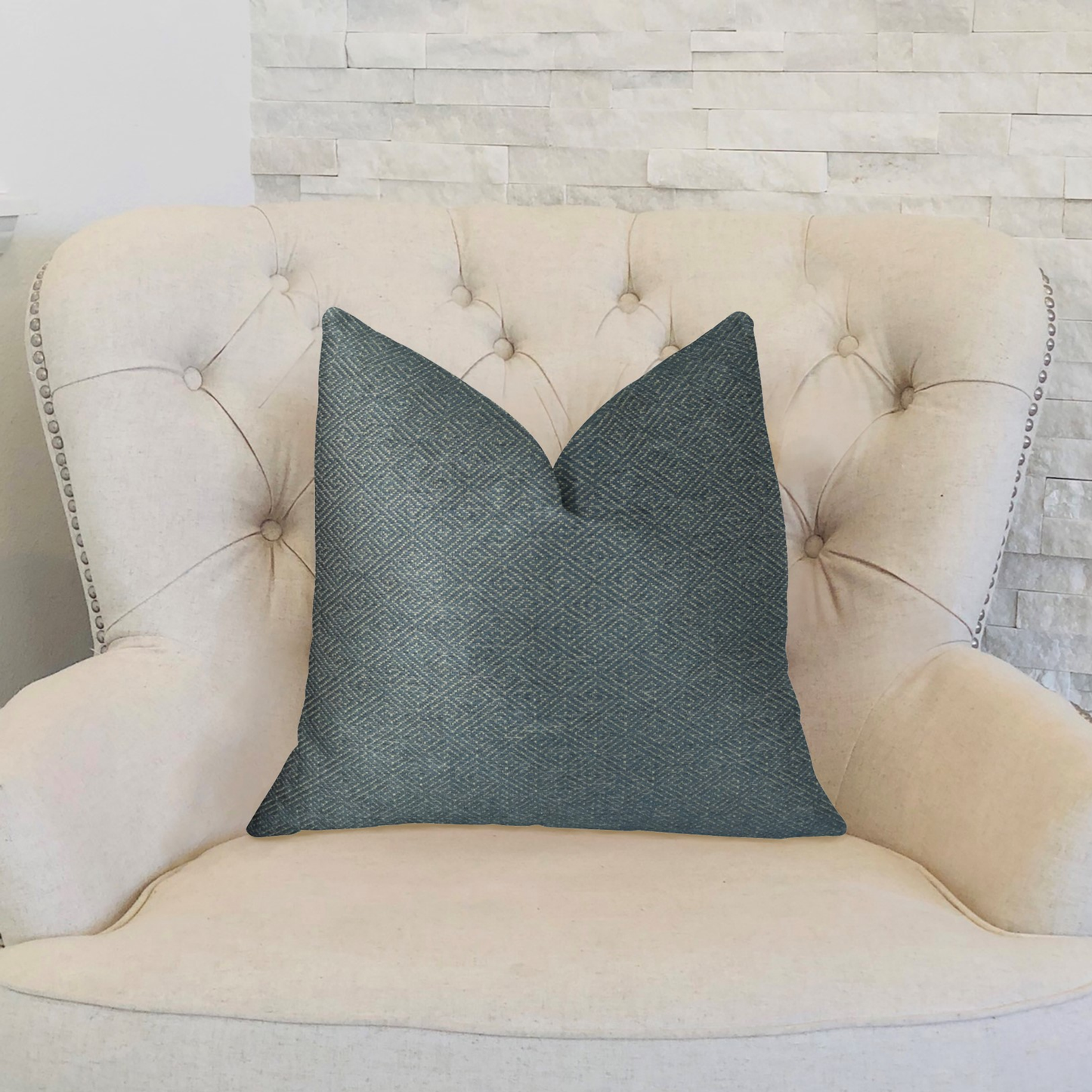Plutus Montesano Blue Handmade Luxury Pillow