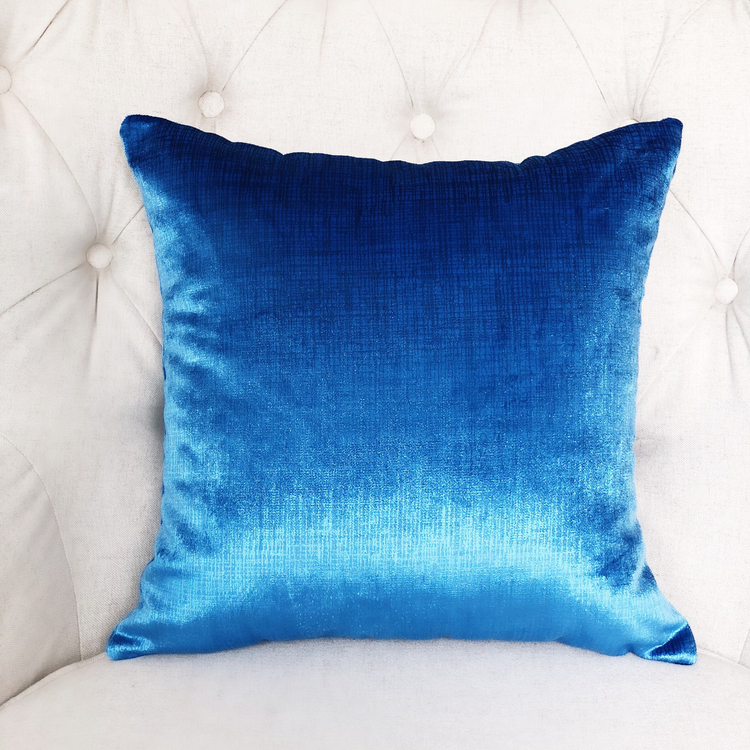 Plutus Electric Azure Blue Handmade Luxury Pillow