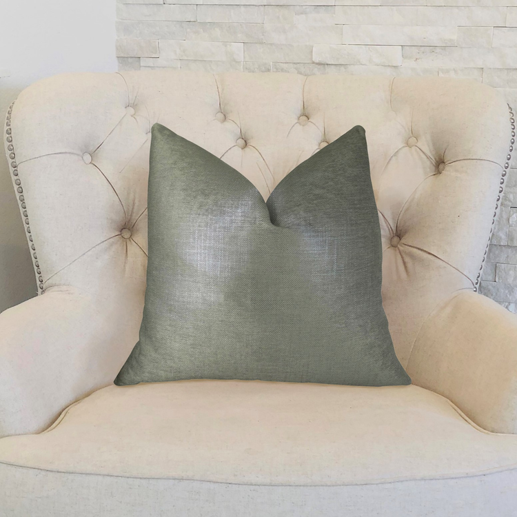 Plutus Lustrous Linen Gunmetal Grey Handmade Luxury Pillow