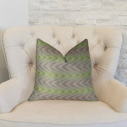 Plutus Sound Waves Beet Citrine Ivory Handmade Luxury Pillow