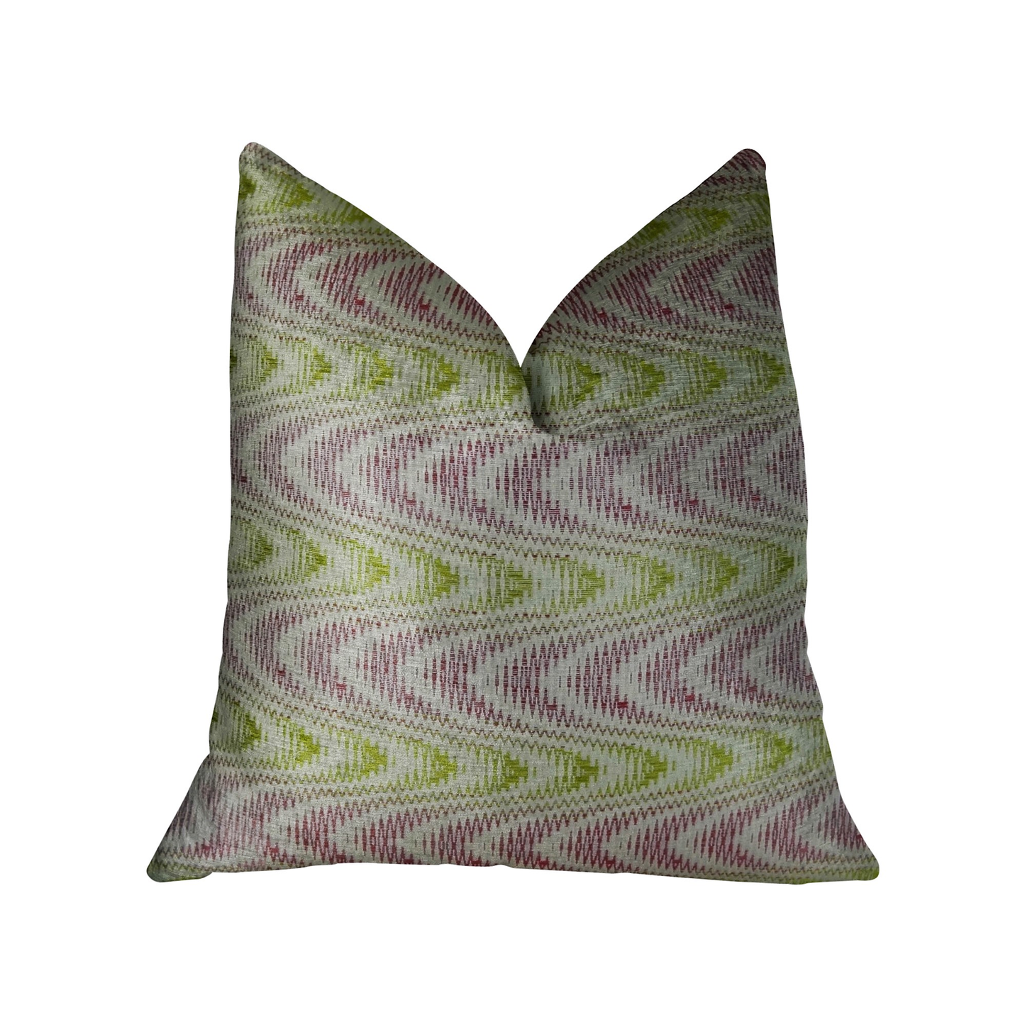 Plutus Sound Waves Beet Citrine Ivory Handmade Luxury Pillow
