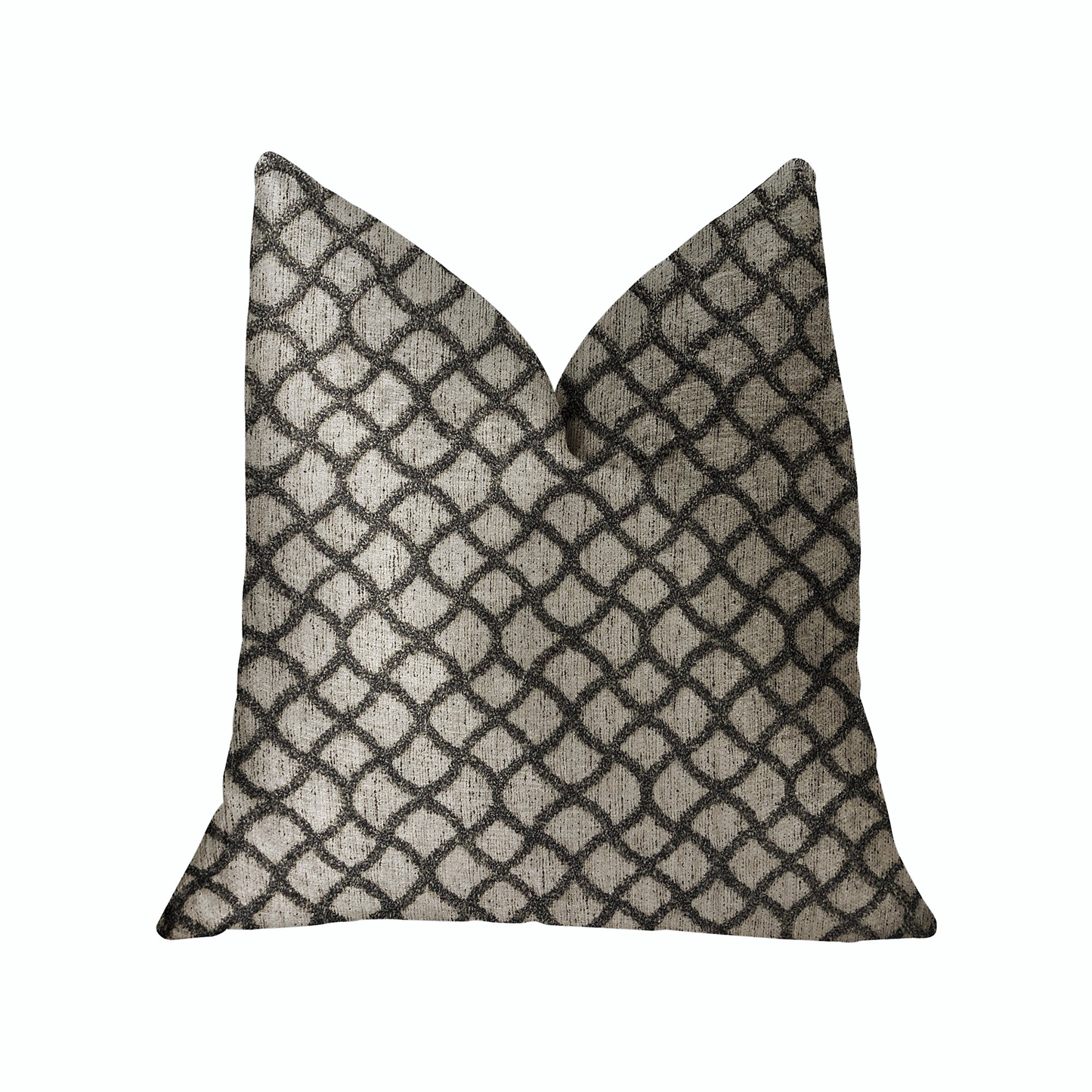 Plutus Galactic Ringlet Brown and Beige Luxury Throw Pillow