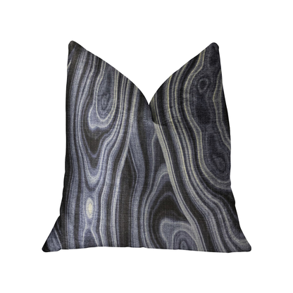 Plutus Swiss Marble Blue Luxury Throw Pillow