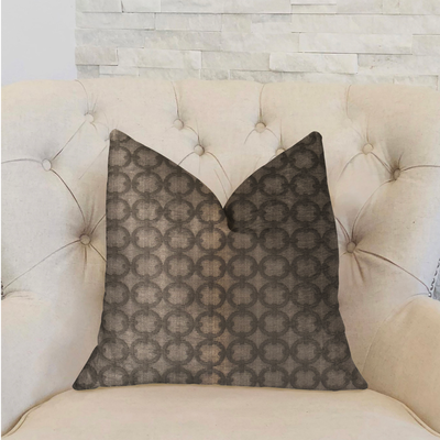 Plutus Cercles Dark Brown Luxury Throw Pillow