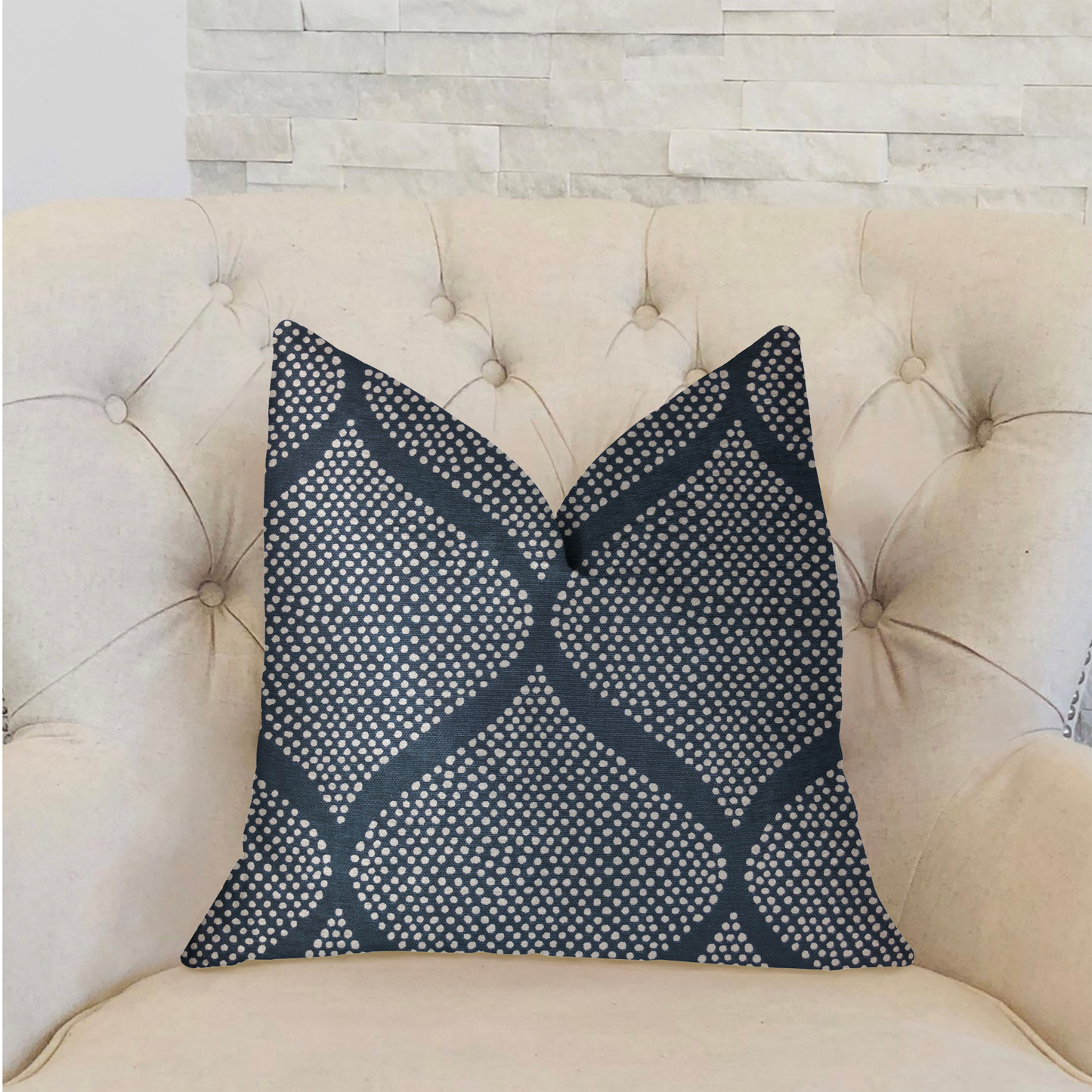 Plutus Pitaya Blue and White Luxury Throw Pillow