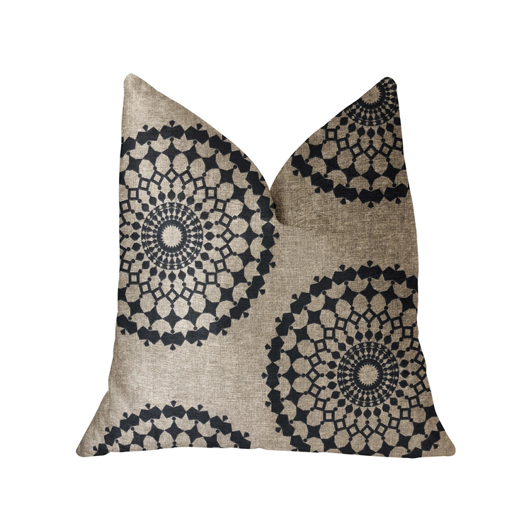 Plutus Cascade Gold, Green and Beige Luxury Throw Pillow