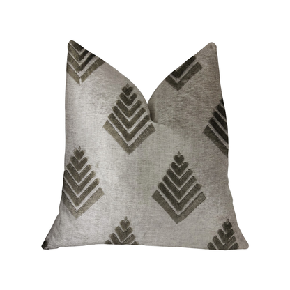 Plutus Aspen Mist Blue and Beige Luxury Throw Pillow