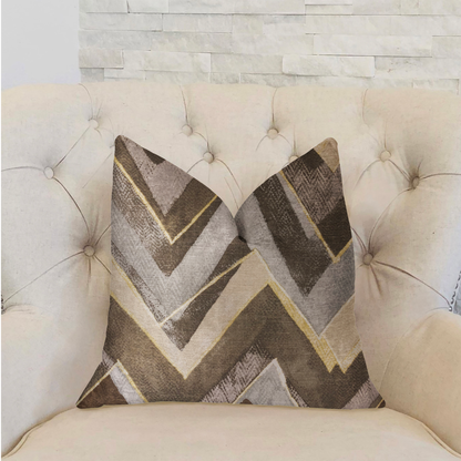 Plutus Badger Cove Brown Luxury Throw Pillow