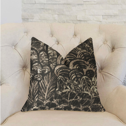 Plutus Rowan Gale Black and Beige Luxury Throw Pillow