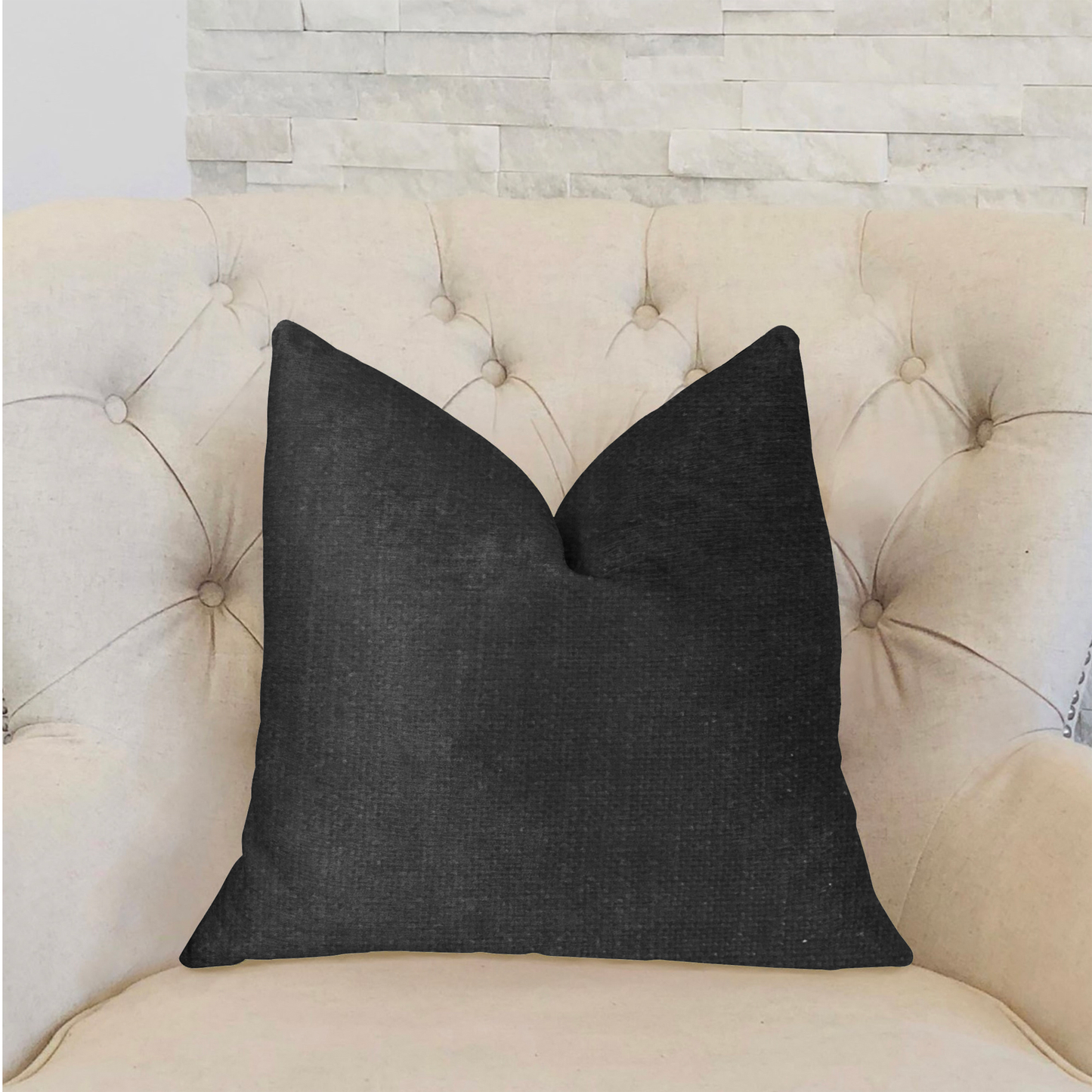 Plutus Luna Black Luxury Throw Pillow