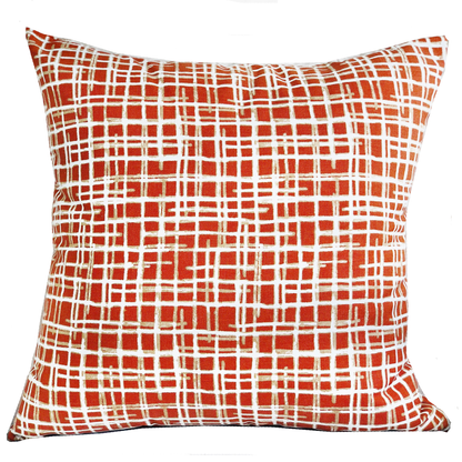 Plutus Spiced Fields Orange and Beige Luxury Throw Pillow
