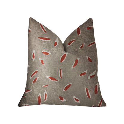 Plutus Petal Party Orange and Beige Luxury Throw Pillow