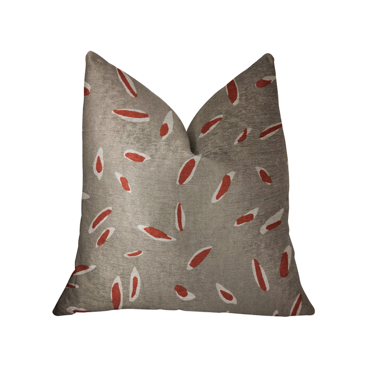 Plutus Petal Party Orange and Beige Luxury Throw Pillow