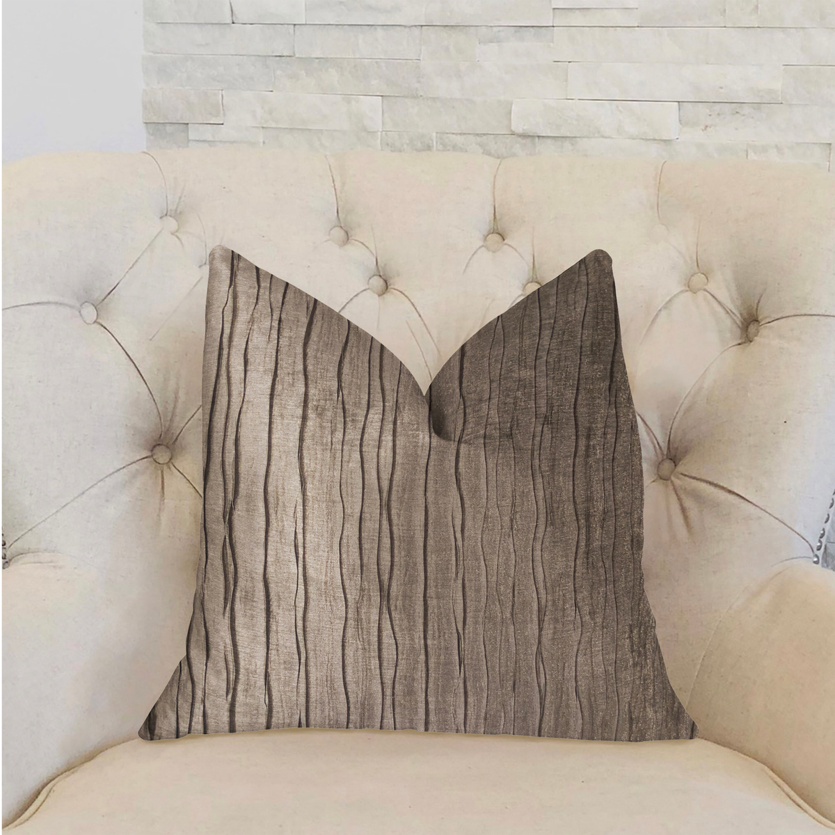 Plutus Solitude Gray Luxury Throw Pillow