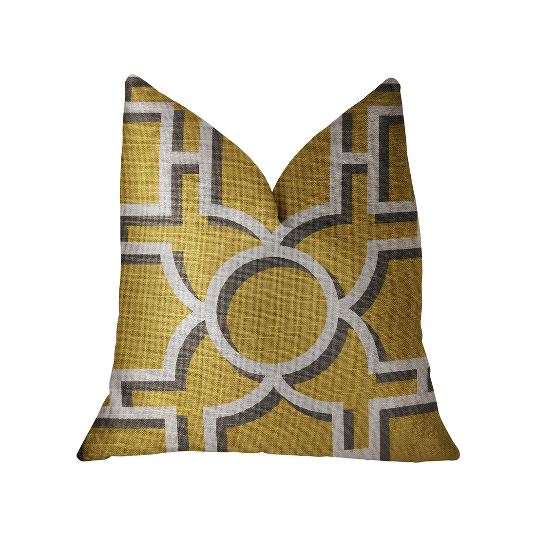 Plutus Crane Enclave Yellow, Beige and Gray Luxury Throw Pillow