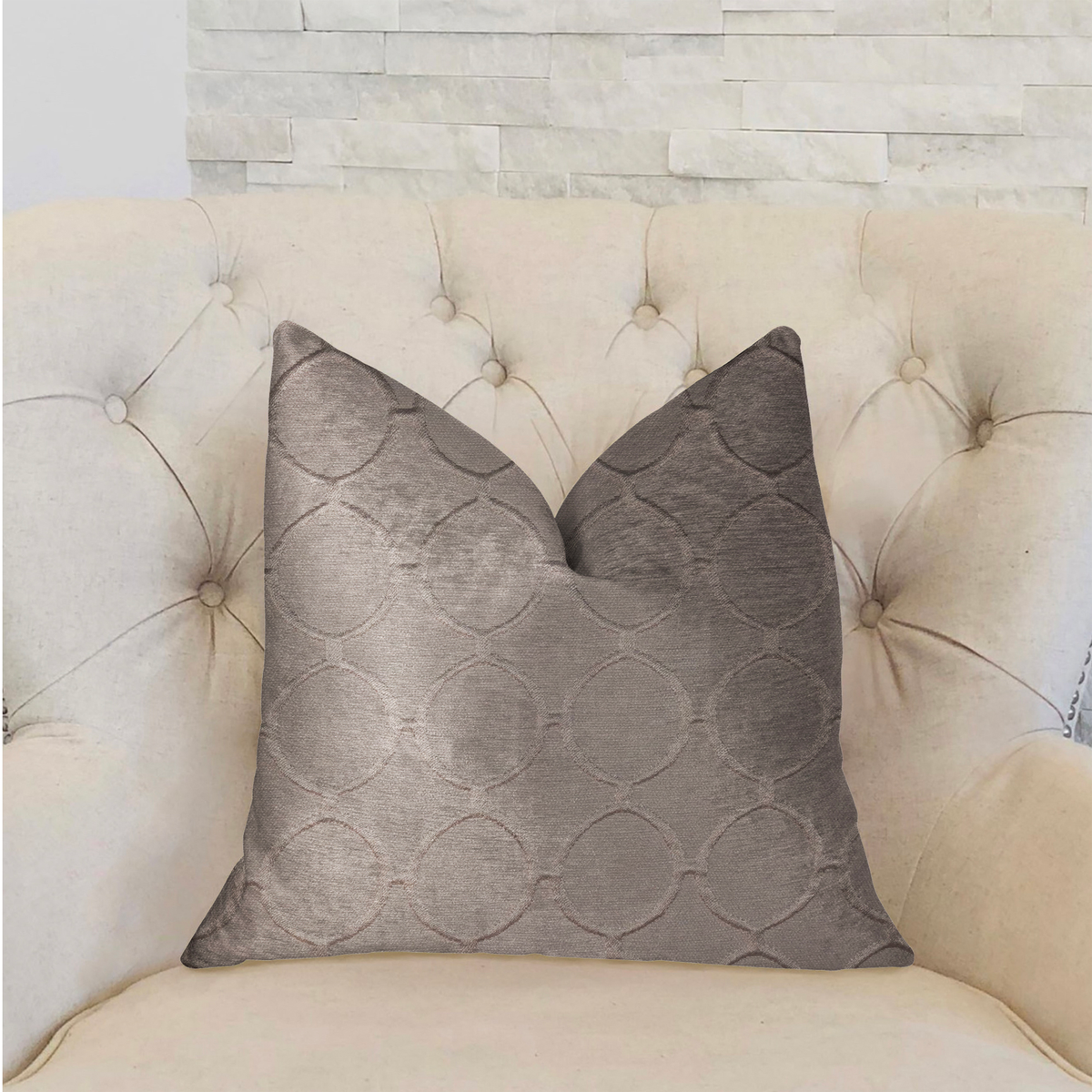 Plutus Moonlight Beige Luxury Throw Pillow