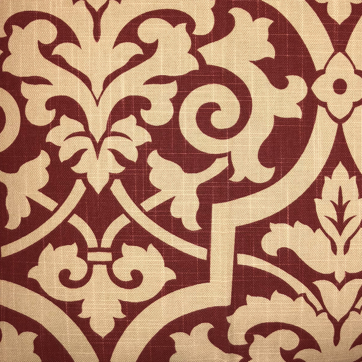 Plutus Sacred Shield Red and Beige Luxury Throw Pillow