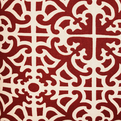 Plutus Red Romance Red and Beige Luxury Throw Pillow