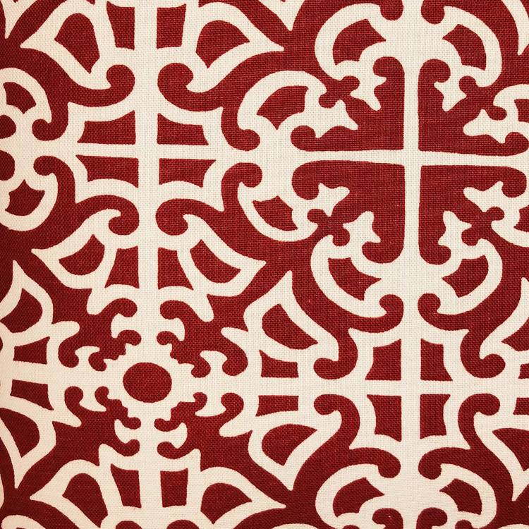 Plutus Red Romance Red and Beige Luxury Throw Pillow
