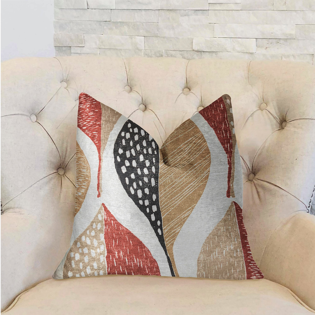 Plutus Oak Valley Multicolor Luxury Throw Pillow