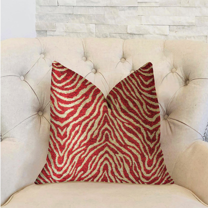Plutus Oasis Waves Red Luxury Throw Pillow