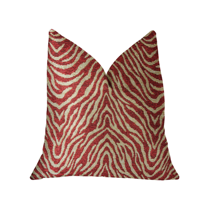 Plutus Oasis Waves Red Luxury Throw Pillow