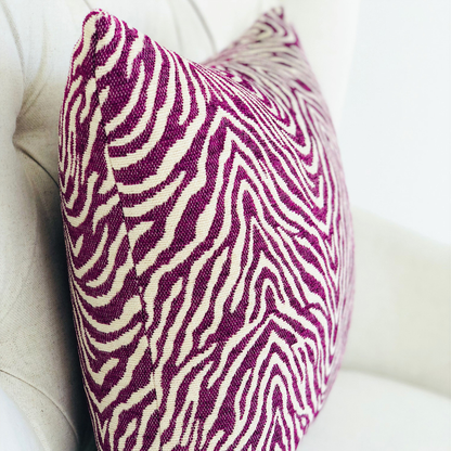 Plutus Oasis Waves Purple and Beige Luxury Throw Pillow