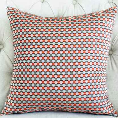 Plutus Sunny Cave Orange and Beige Luxury Throw Pillow