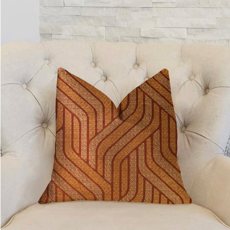 Plutus Twin Overpass Orange Luxury Throw Pillow