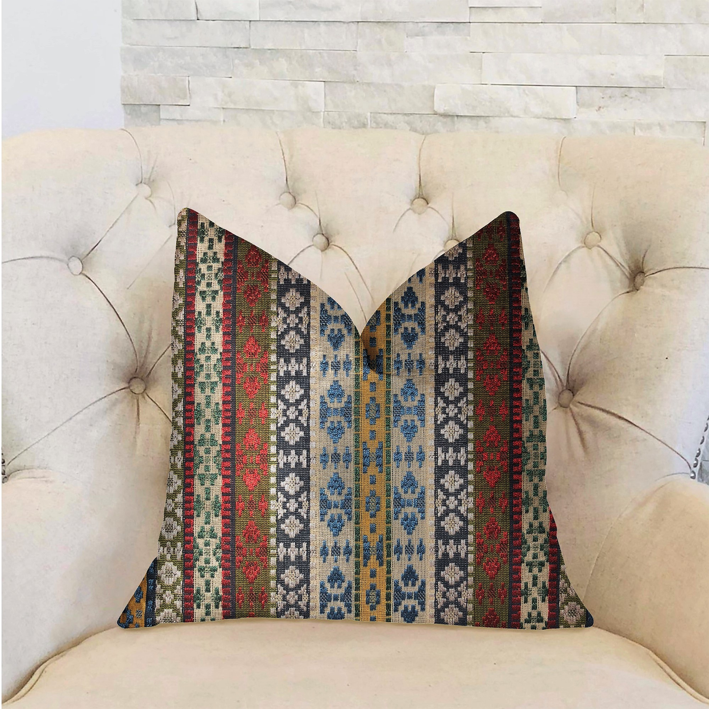 Plutus Arrowhead Canal Multicolor Luxury Throw Pillow