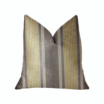 Plutus Graceful Bridge Yellow and Gray Luxury Throw Pillow
