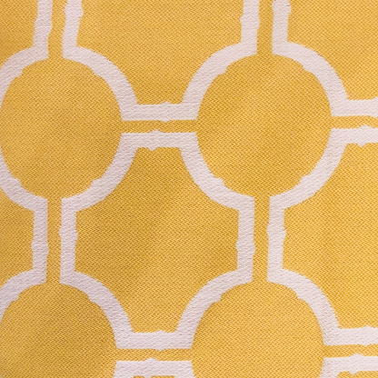 Plutus Honeycomb Yellow and Beige Luxury Throw Pillow