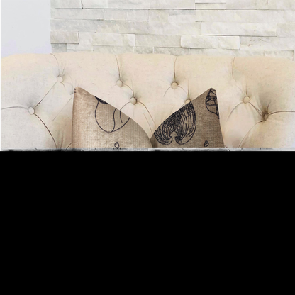 Plutus Seashell Bay Blue and Beige Luxury Throw Pillow