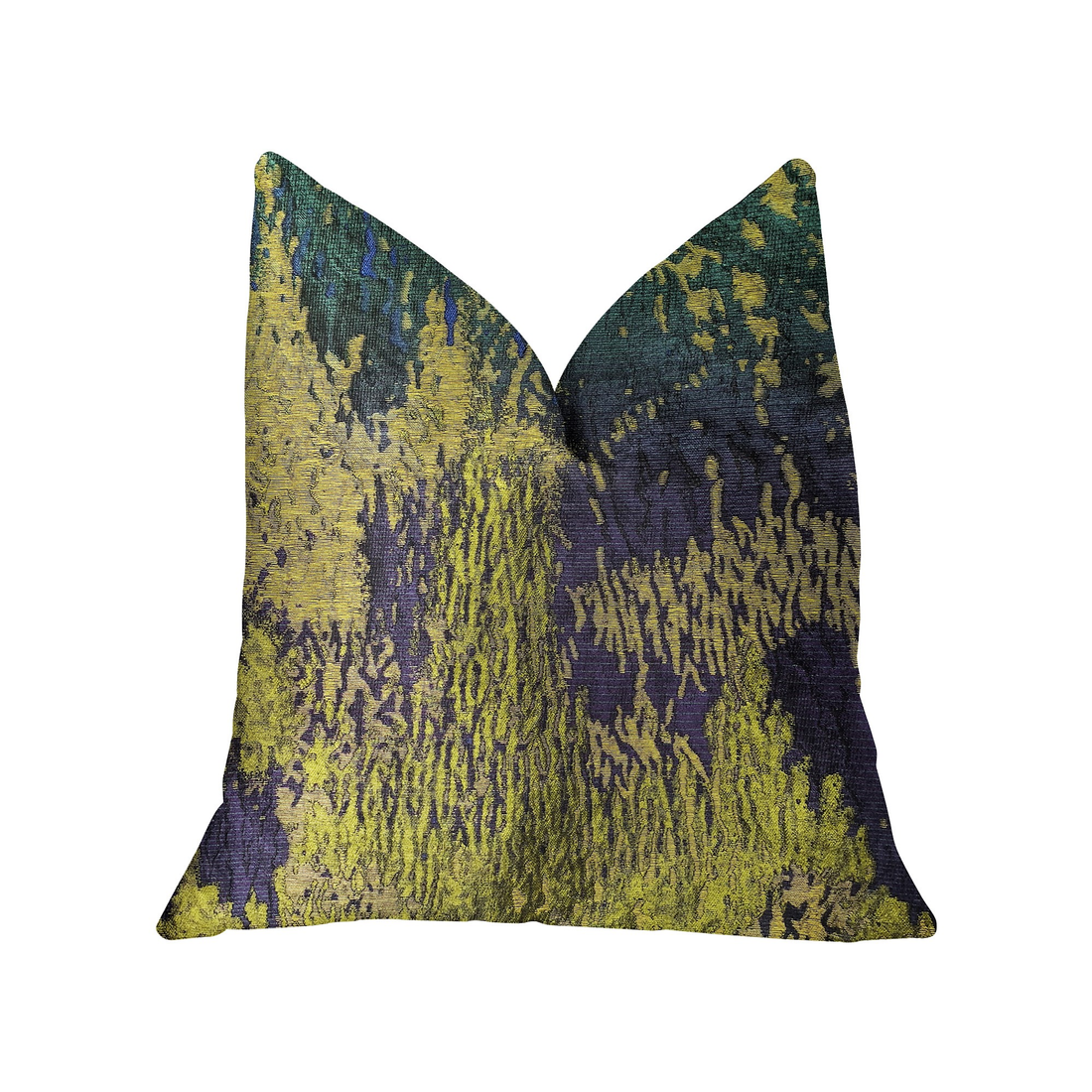 Plutus Emerald Rainforest Green, Yellow and Blue Luxury Throw Pillow