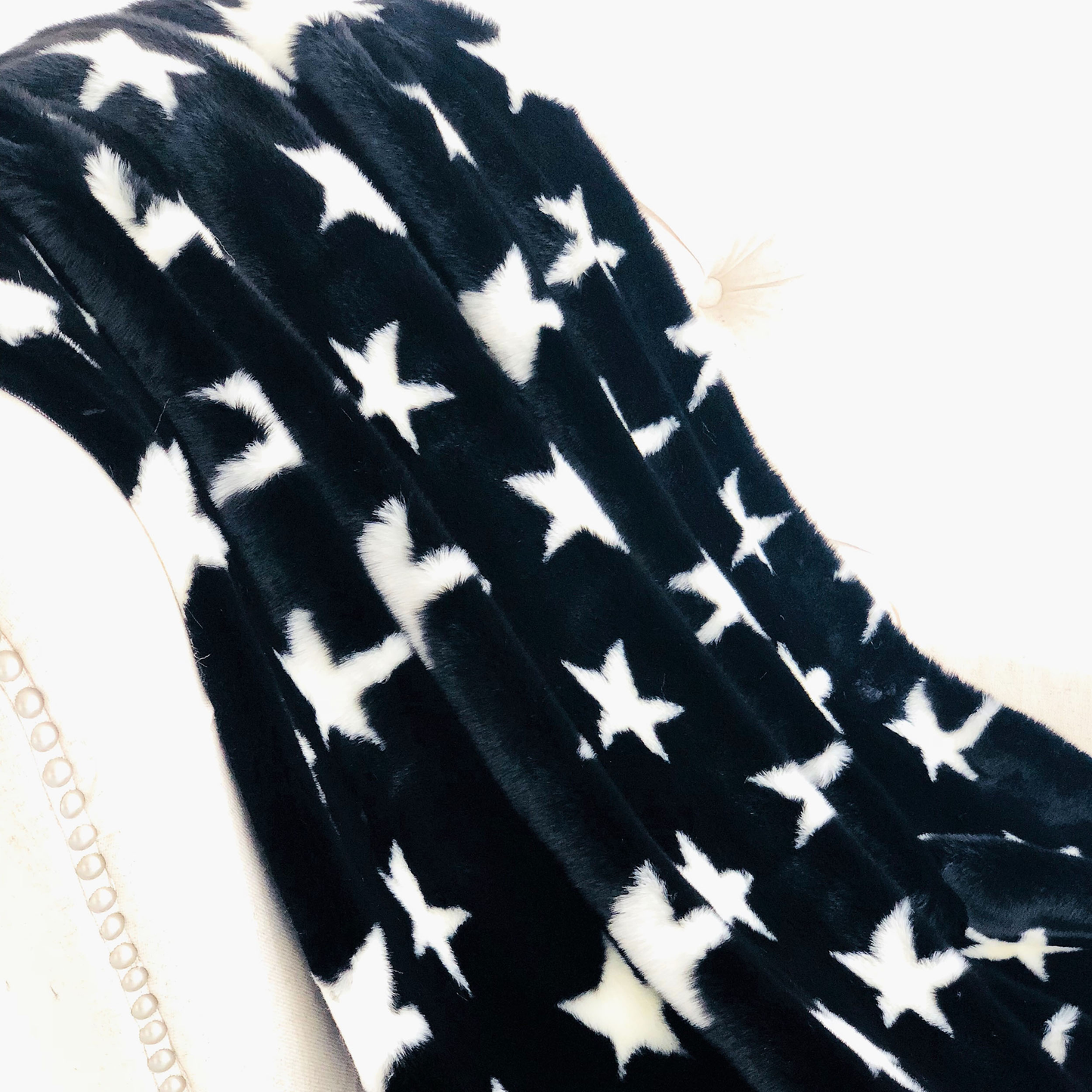 Plutus Black and White Stars Soft Handmade Luxury Throw