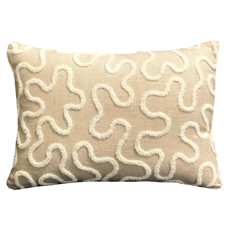 Plutus Chandra Taal Beige Geometric Luxury Throw Pillow