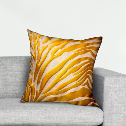 Plutus Mimosa Zebra Orange Animal Motif Luxury Throw Pillow