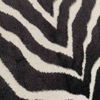Plutus Black Zebra Black Animal Motif Luxury Throw Pillow