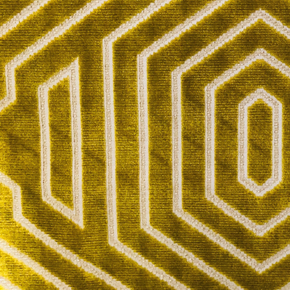Plutus Goldenrod Velvet Gold Geometric Luxury Throw Pillow
