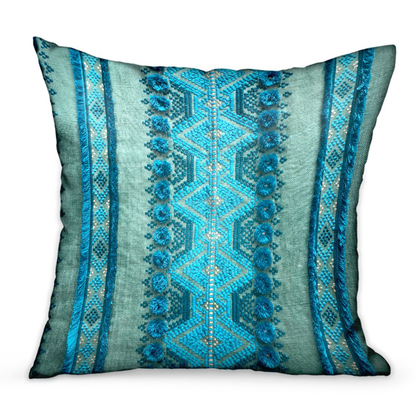 Plutus Alexandrite Stripe Green Geometric Luxury Throw Pillow
